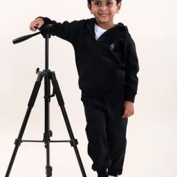 Kiddopanti Black Fleece Regular Trackpant-image-8
