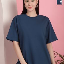 Tromko Women Pack of 2 Graphic Printed Round Neck Cotton Oversized T-shirts-picture-45