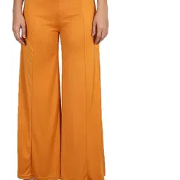 Kotty Yellow Flared Fit Palazzos-24
