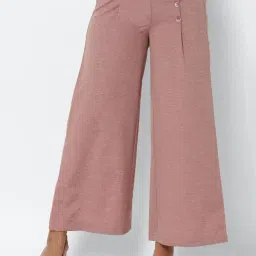 Solly by Allen Solly Pink Textured Pants-image-26
