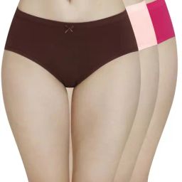 Amante Brown & Pink Cotton Hipster Panties-image-31