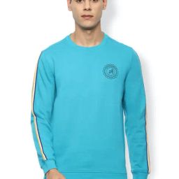 Van Heusen Blue Slim Fit Striped Sweatshirts-image-117