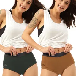 Freecultr Green & Brown Hipster Panty - Pack of 2-image-40