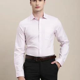 Turtle Light Pink Cotton Slim Fit Dobby Shirt-image-41
