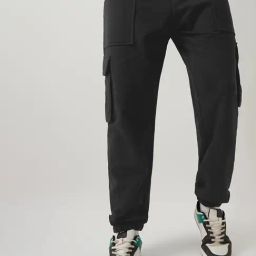 Bewakoof Black Relaxed Fit Sports Joggers-image-85