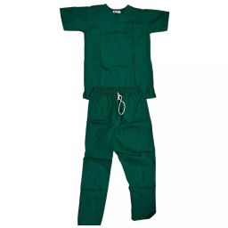 UniforMD Cotton Polyester Blend Plain Type Green Scrub Suit for Hospitals & Clinics Size L, SS01HB-28