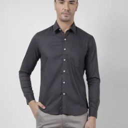 Numero Uno Grey Cotton Slim Fit Shirt-image-16
