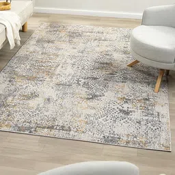 Kaleen India Grey Polyester Abstract Anti-Skid Carpets-picture-20