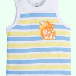 Kiddopanti Boys Multi Cotton Striped T-Shirt-image-8