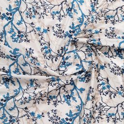 Romee Blue Polyester Floral Curtains and Sheers image 3