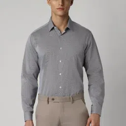 Van Heusen Grey Cotton Regular Fit Printed Shirt-image-33