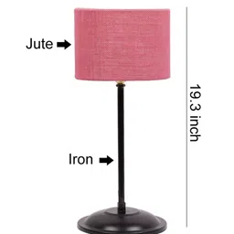 Devansh Pink Solid Traditional Table Lamp with Shade image 5