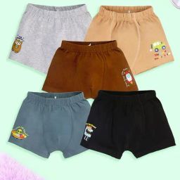 Kiddopanti Boys Multi Colored Regular Printed Boxers - Pack of 5-picture-18