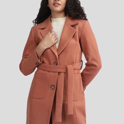 Plagg Women Long Sleeve Single-Breasted Overcoat With Waist Belt-image-50