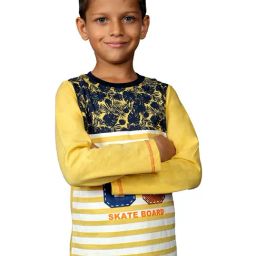 3PIN Boys Yellow Cotton Printed T-Shirt-picture-35