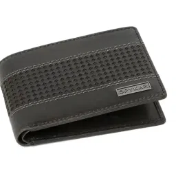 Spykar Grey Perforated Leather Bi-Fold Wallet for Men image 5