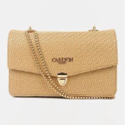 Carlton London Beige Textured Medium Sling Handbag-50