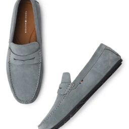 TOMMY HILFIGER Grey Leather Men Slip-On Shoes-image-38