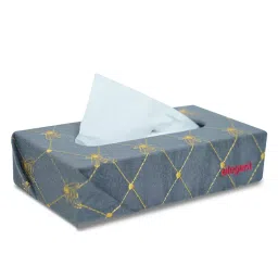 Elegant Grey and Yellow Fabric Tissue Box Bee Design CU07-8