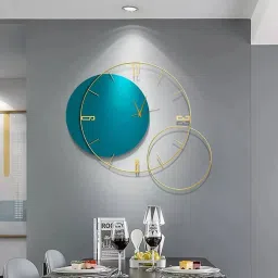 handicrafts town Creative Blue Metal Wall Clock-picture-19