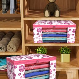 Kuber Industries Pink & White 24 Pieces Printed Drawer Organisers-46