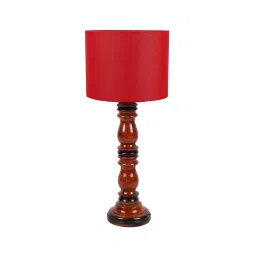 Tucasa NTU-162 B-22 Table Lamp with Wood Base (Red)-15