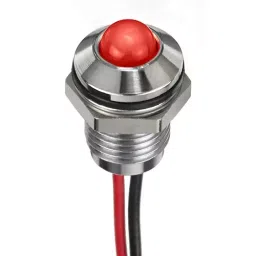 RS PRO Red Panel Mount Indicator 1.8-3.3V DC, Mounting Hole Size 8 mm, Termination Type Lead Wires, IP Rating IP67, Model No 1329098-1