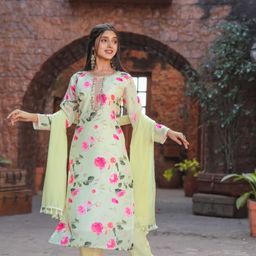 Sitanjali Floral Printed Thread Work Straight Kurta With Trouser And Dupatta-image-23
