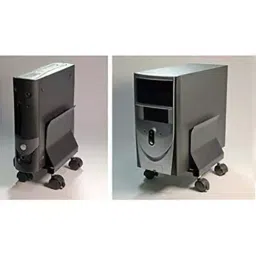 Implemental Heavy Duty Adjustable Metal Computer Stand Trolley with Castor Wheels 50 Kg Load, J12545 image 5