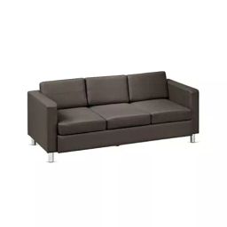 Modern India Seating MISSF7 3 Seater Leatherette Upholstery,Stainless Steel Legs Office Sofa , Black-picture-27