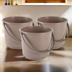 Kuber Industries Brown 3 Pieces Multi Purpose Small Bucket- 5ltr-41