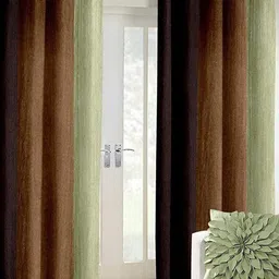 BELLA TRUE Brown & Coffee Brown 2 Pieces Ombre Door Curtains-image-72
