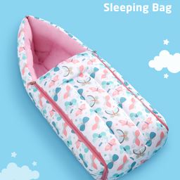 Zoe 3 in 1 Baby Carry Nest Cum Sleeping Bag Butterfly Print - Pink-picture-16