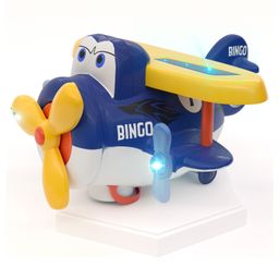 Funbee Bingo 360 Degree Bump & Go Rotating Aircraft Toys for Kids with Flashing Lights & Sounds - Dark Blue-26