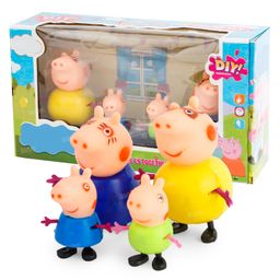 Fiddlerz Set of 4Cartoon Family Daddy Mommy And Two Kids Toy - Multicolor-61