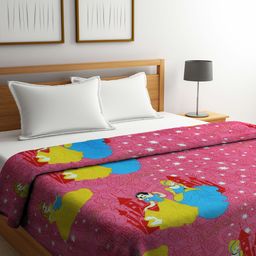 FABINALIV Multicolor Cartoon Print Reversible AC Room 300 GSM Polycotton Double Bed Dohar-14
