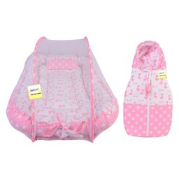 Kwitchy New Born Baby Bedding Set Luxury Cushioned Mattress & Sleeping Bag Combo (0-12 Months Pink)-picture-21