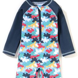 Babyhug Full Sleeves Printed Legged Swimsuit - Multicolour-image-31