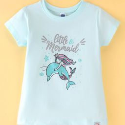 Teddy Sinker Half Sleeves T-Shirt Mermaid & Dolphin Print - Light Green-image-21