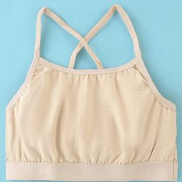 Red Rose Cotton Knit Sleeveless Bralette Solid Colour - Beige-image-53