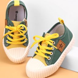 Cute Walk by Babyhug Lace Up Casual Canvas Shoes Patch Applique - Green-image-77