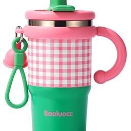 Little Surprise Box Checkered Premium Stainless Steel Insulated Tumbler Green & Pink - 550ml-picture-36