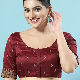 VAMAS - THE DESIGNER BLOUSES Round Neck Padded Saree Blouse-18