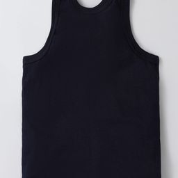 Zero Sinker Knit Sleeveless Set of Vests with Typography Print Pack of 3 - Red Yellow & Navy Blue image 3