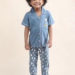 Polka Tots Unisex Kids Conversational Printed Shirt Pyjamas Night suit-image-87
