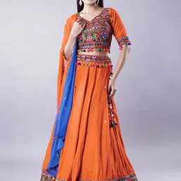 Utsav Fashion Embroidered Thread Work Ready to Wear Lehenga & Blouse With Dupatta-picture-28