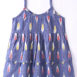 JAV CREATIONS Girls Printed Shoulder Straps Tiered A-Line Dress-image-5
