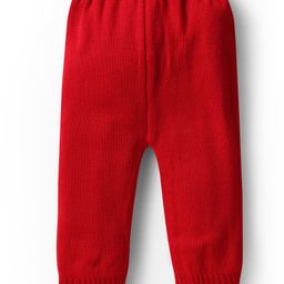 Babyhug Knitted Full Sleeves Sweater Set With Color Block Design - Rust image 5