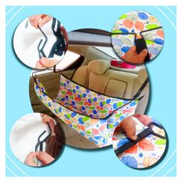 VParents Car Cradle Hammock Portable with Adjustble Belt and Hammock Cloth Hangers - Multicolour image 5