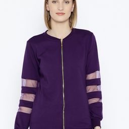 Belle Fille Women Purple Solid Sweatshirt-image-27